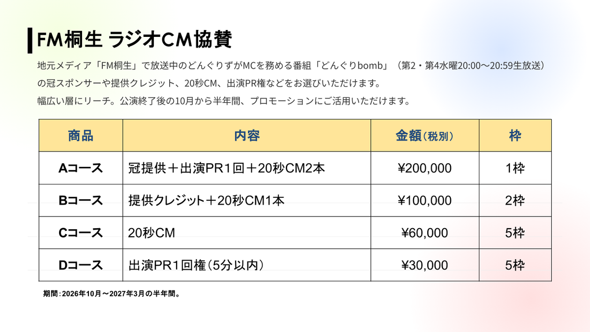 【HACHA MECHA応援企画】ラジオ番組スポンサー枠